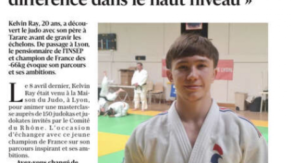 Article du Progrès du 15.04.2026 sur Kelvin RAY suite à sa venue à Lyon mercredi 11 avril